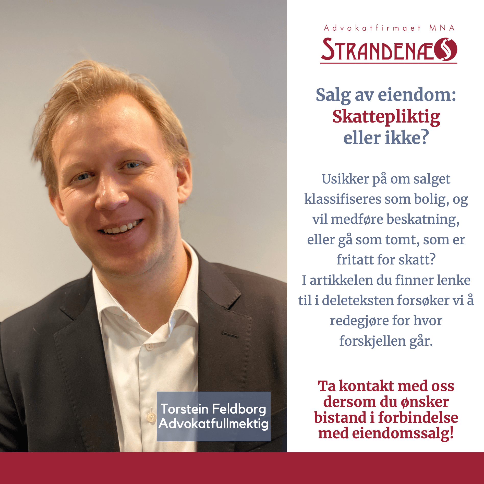 Skattefritt salg av boligeiendom eller skattepliktig salg av tomt?